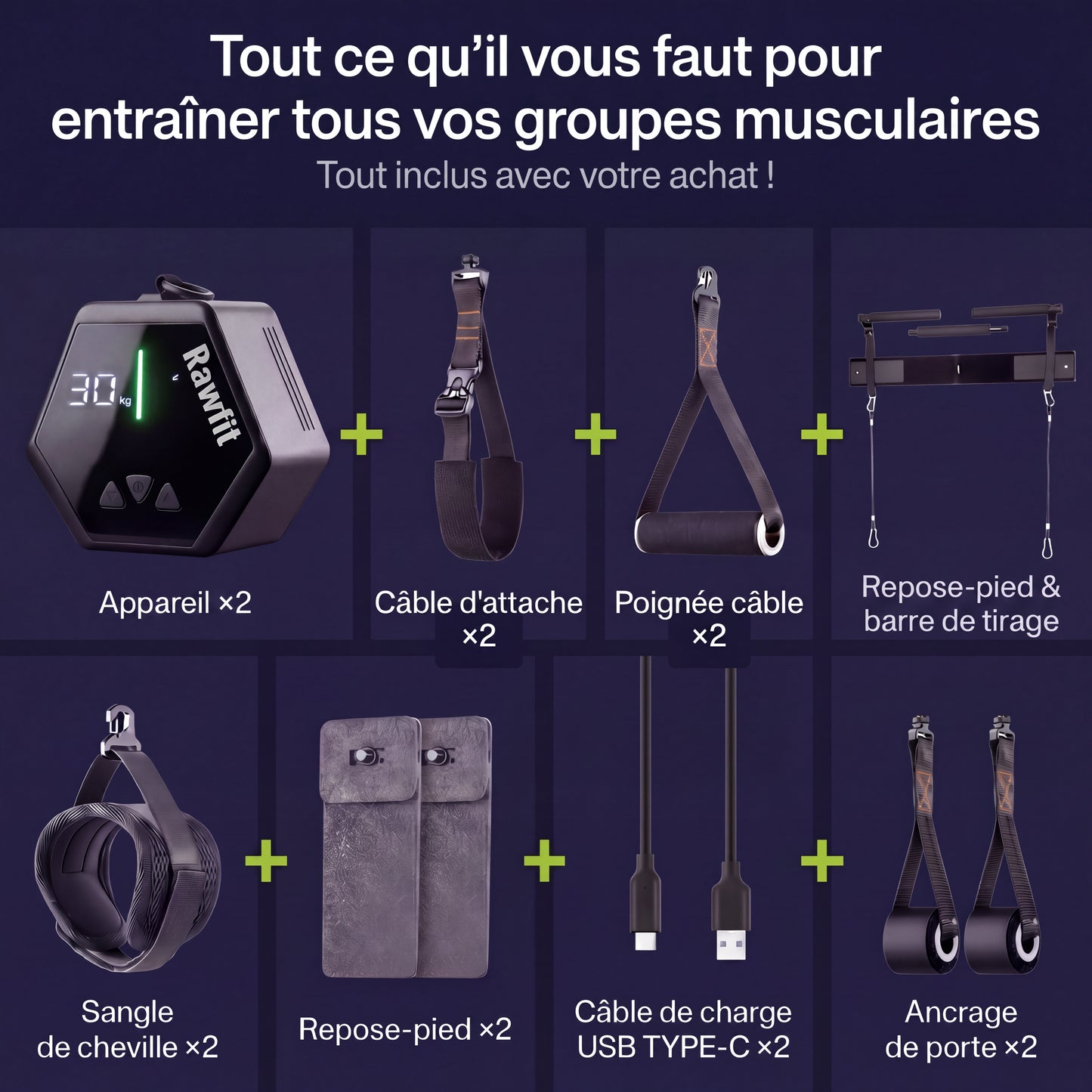 RawFit Pro Dual Pack 2 Poulies Électriques